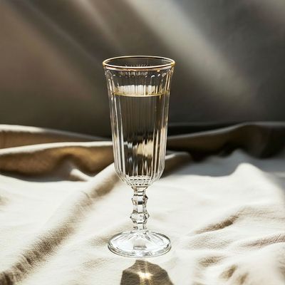 Rakle 4-Piece  Real Gold Rim Wine Glass Set - 120 Ml