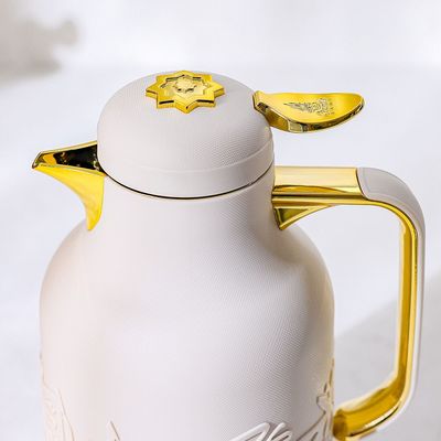 Otantik One Vacuum Flask For Tea And Coffee From Jiwar - Beige + Gold -1000Ml
