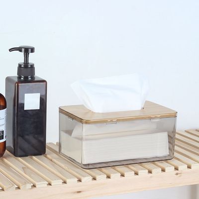 Aaron Tissue Box, with Bamboo Lid 21 X 13 X 10 HCM