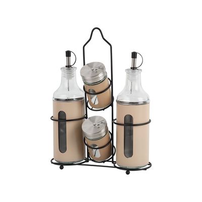 Chef's Delight 4 -Piece Condiment Jar with stand OV:2x400ml SP:2x90ml Chef's Delight 4 -Piece Condiment Jar with stand OV:2x400ml SP:2x90ml