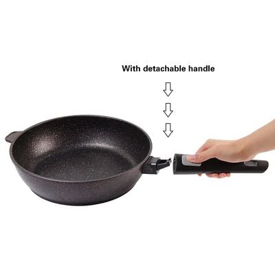 Fissman Deep Frying Pan Rebusto 24x6.5cm With Detachable Handle (Aluminum Non Stick Coating)