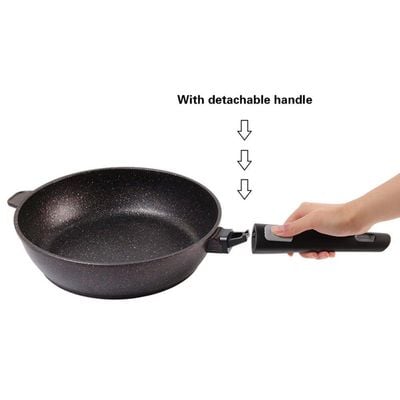 Fissman Deep Frying Pan Rebusto 28x7.4cm With Detachable Handle (Aluminum Non Stick Coating)