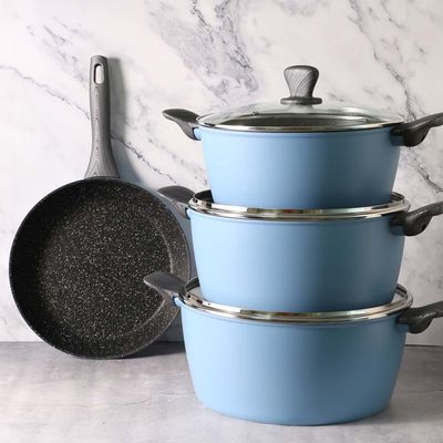 Cuisinart 13 Pcs Granite Cookware Set - Light Blue