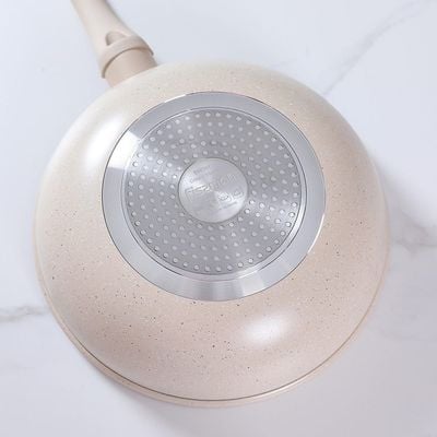 Smoky Cream Marble Coating 28Cm Wok Pan - 15022