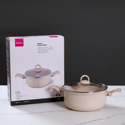 Smoky Cream Marble Coating 28Cm Casserole - 15026