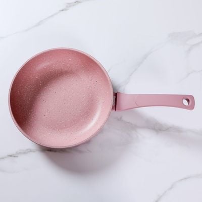 Smoky Pink Marble Coating 24Cm Frypan - 15029