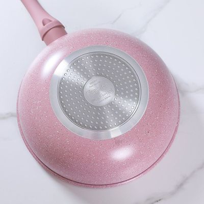 Smoky Pink Marble Coating 28Cm Wok Pan - 15031