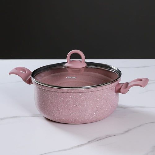 Smoky Pink Marble Coating 28Cm Casserole - 15035