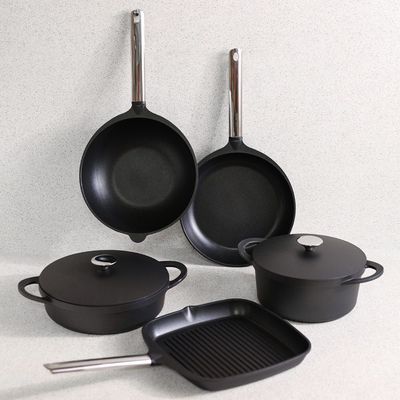 Professional 7 PC Cookware Set Black