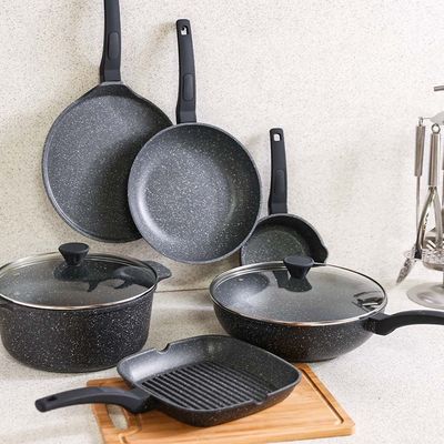 Elite 8-Pc Cookware Set - Grey