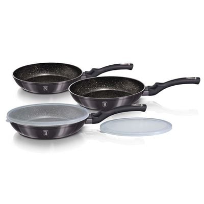 Berlinger Haus 5-Pc Frypan Set with Detachable Handle -  Metallic Line Carbon Pro Edition