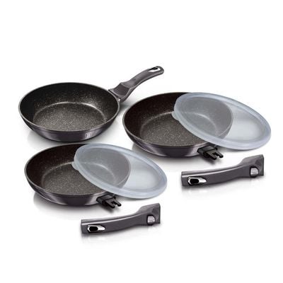 Berlinger Haus 5-Pc Frypan Set with Detachable Handle -  Metallic Line Carbon Pro Edition