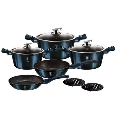 BerlingerHaus 10-Pc Cookware Set - Metallic Line Aquamarine Edition