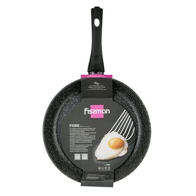 Fissman Deep Frying Pan Fiore Series with Aluminum And Non Stick Coating Black 28x7cm