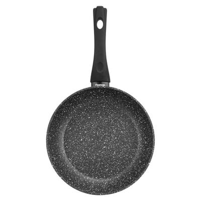 Fissman Frying Pan Aluminium Fiore Series Marble Non Stick Coating With Induction Bottom Black 20x4.5cm