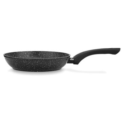 Fissman Frying Pan Aluminium Fiore Series Marble Non Stick Coating With Induction Bottom Black 20x4.5cm