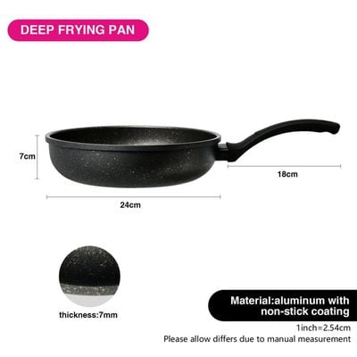 Fissman Non Stick Deep Frying Pan Black 24x7cm
