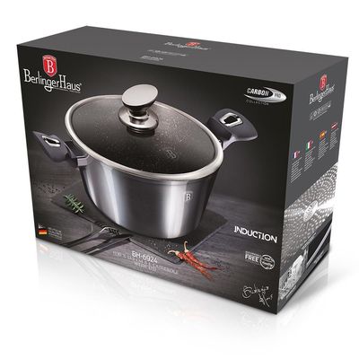 BerlingerHaus Casserole With Lid Metallic Line Carbon Pro Edition Dark Grey-30CM 8L