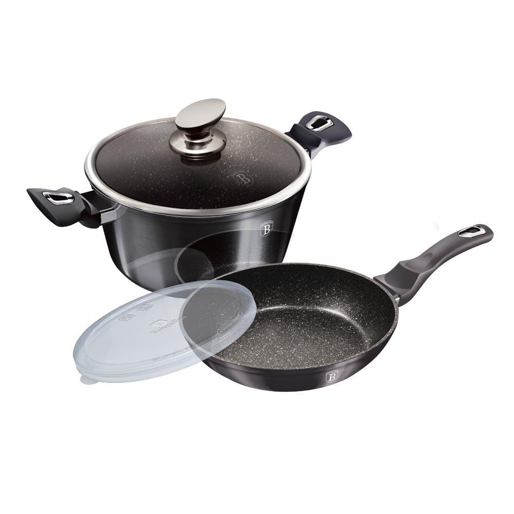 Wok Metallic Line Carbon Pro Edition 30 Cm Con Coperchio – Antiaderente Marmorizzato, Adatto A Induzione