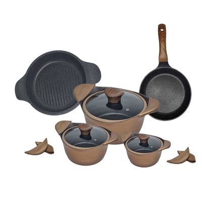 Neoklein 8-Pc Titanium Oven Safe Cookware Set - Gold