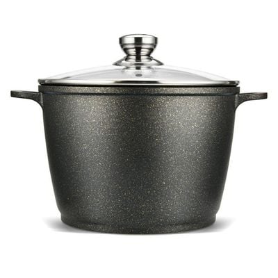 Fissman Stockpot Emma 28X20Cm/10.3 Ltr With Glass Lid (Aluminum Non Stick Coating)