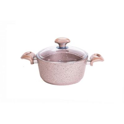 Falez 9-Pc Premium Granite Cookware Set - Pink 