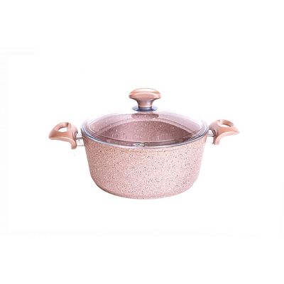 Falez 9-Pc Premium Granite Cookware Set - Pink 