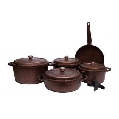 Falez 9-Pc Nova Cast Premium Granite Cookware Set - Copper 