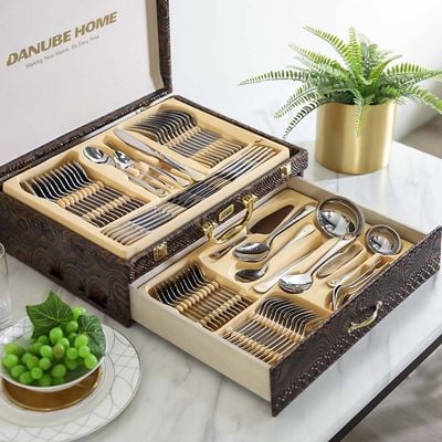 Brinkley 72 -Piece Cutlery Set With Leather Case - Serves 12