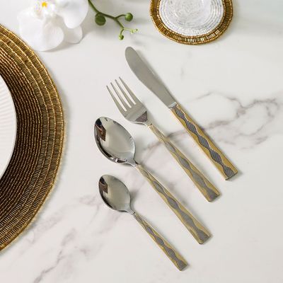 Tosca 24-Piece Cutlery Set Gold, Silver -Serve 6