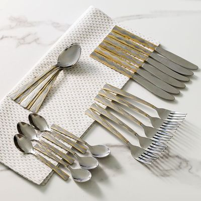 Tosca 24-Piece Cutlery Set Gold, Silver -Serve 6