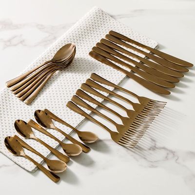 Lucia 24-Piece Cutlery Set Copper-Serve 6
