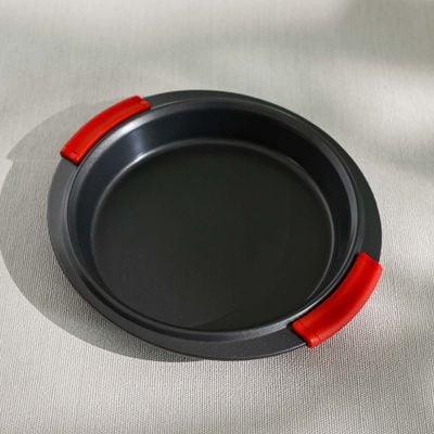 Bake Me Happy Round Pan with Silicone Handle - Carbon Steel - (0.8 mm) 29.5x27x4 cm