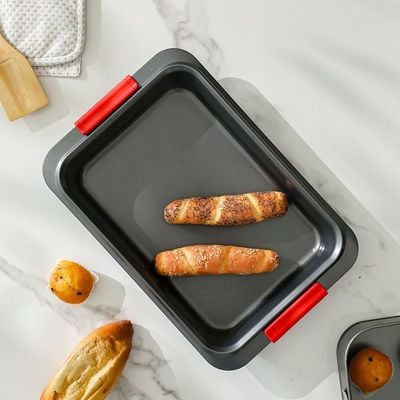 Bake Me Happy Roaster Pan With Silicone Handle Carbon Steel 0.8Mm 39.5X27X6Cm