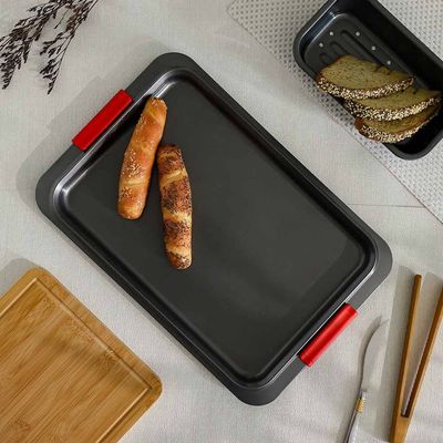 Bake Me Happy Cookie Sheet With Silicone Handle Carbon Steel 0.8Mm 45X30X2.5Cm