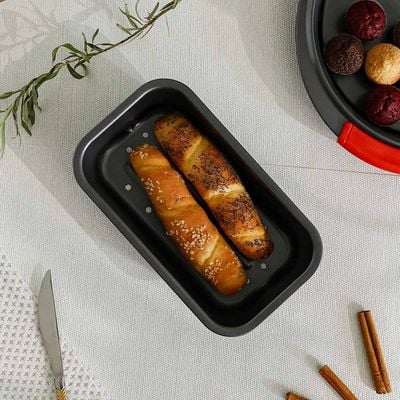 Bake Me Happy Loaf Pan Set With Silicone Handle Carbon Steel 0.8Mm 29.5X16.2X6.5Cm