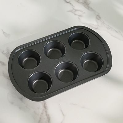 Bake Me Happy 6-Cup Muffin Pan - Carbon Steel - 0.6 mm, 31.8x19.7x3.5 cm