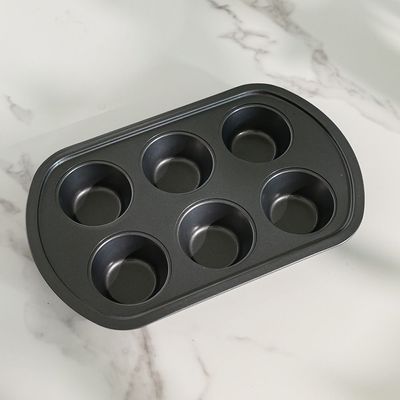 Bake Me Happy 6 Cup Muffin Pan Carbon Steel 0.6Mm 31.8X19.7X3.5Cm