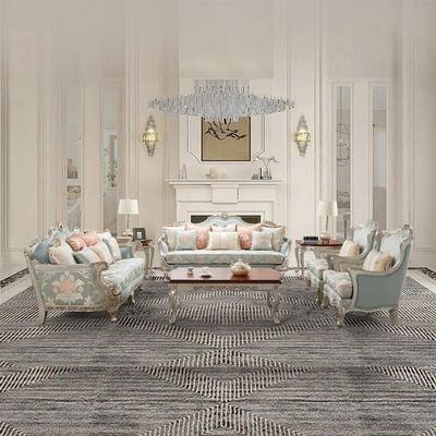 Hamilton 3+2+1 Fabric Sofa Set -Sea Green / Champagne