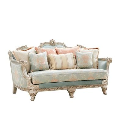 Hamilton 3+2+1 Fabric Sofa Set -Sea Green / Champagne