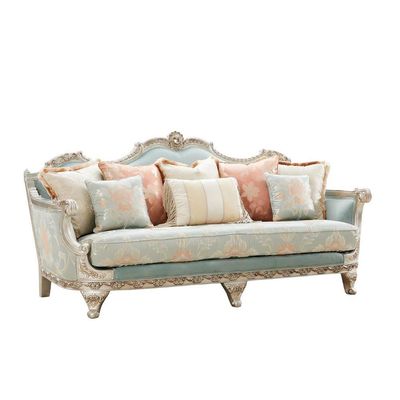 Hamilton 3+2+1 Fabric Sofa Set -Sea Green / Champagne