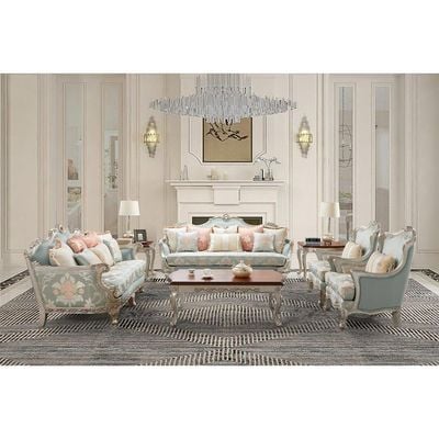 Hamilton Two Seater Fabric Sofa - Sea Green / Champagne