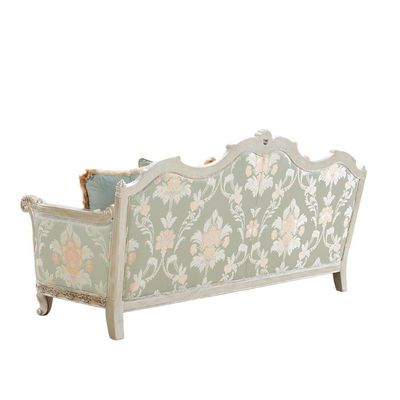 Hamilton Three Seater Fabric Sofa - Sea Green / Champagne