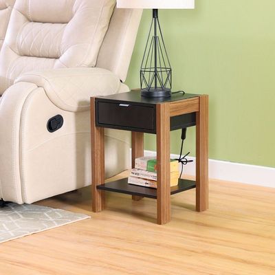 Tarsus End Table - Black / Walnut