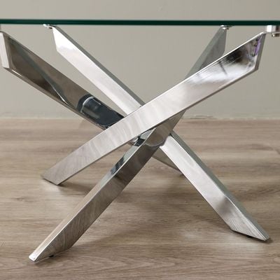Leonardo Coffee Table-Glass / Chrome
