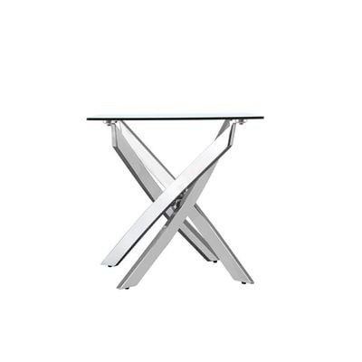 Leonardo End Table-Glass / Chrome