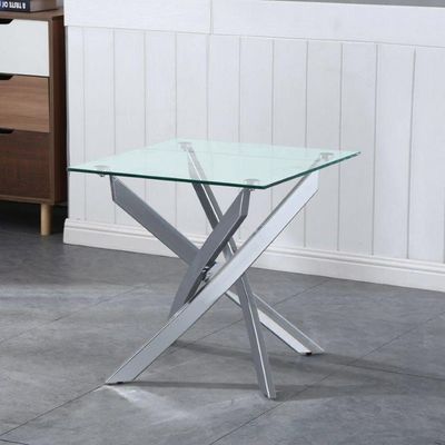Leonardo End Table-Glass / Chrome