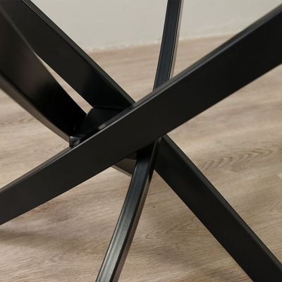 Leonardo End Table-Glass / Powder Coated Black