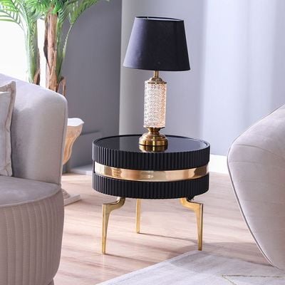 Concetta End Table - Black / Golden