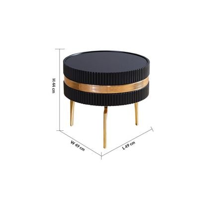 Concetta End Table - Black / Golden